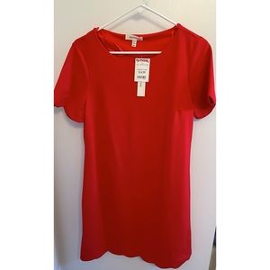 Monteau red scallop dress.